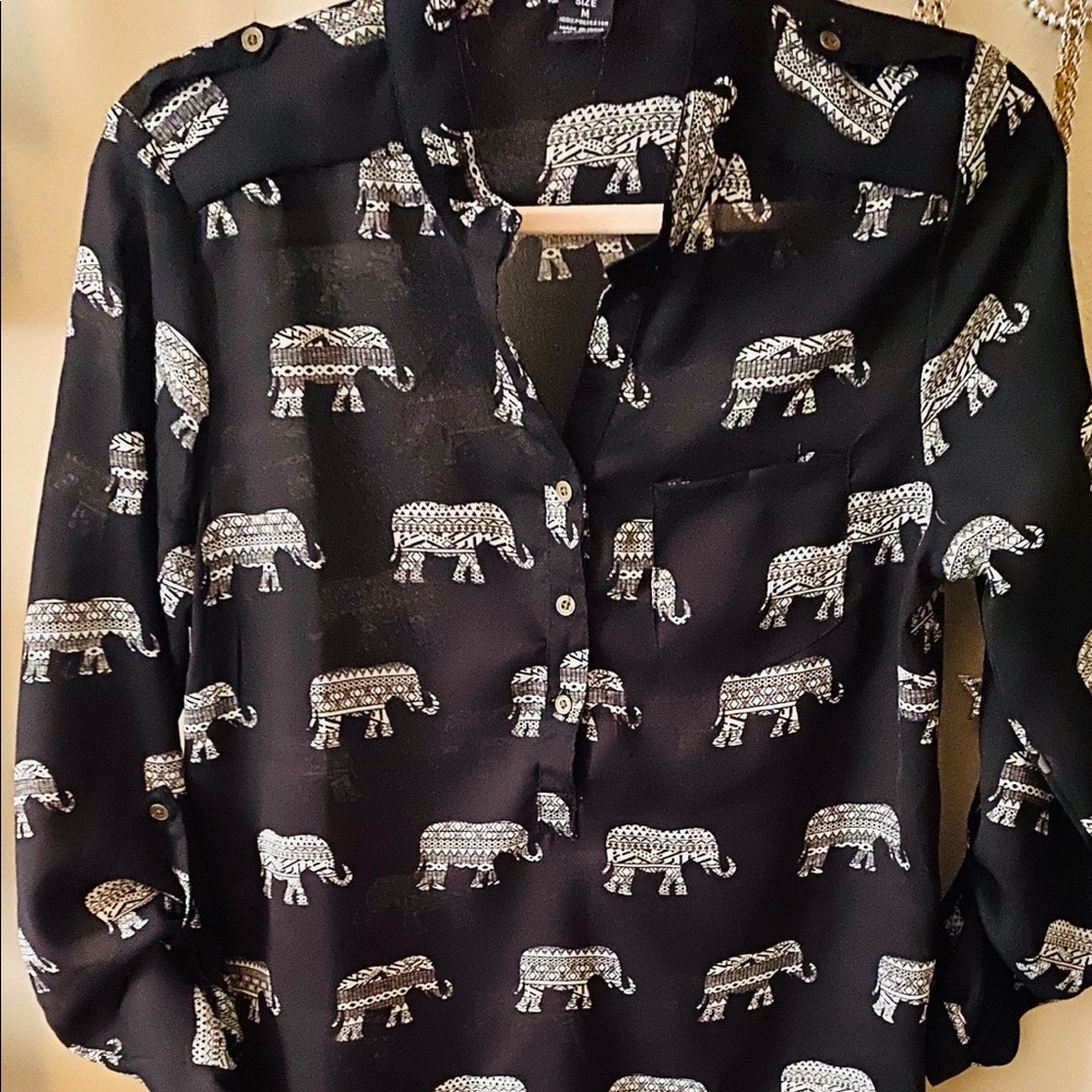 Chiffon Style, 🐘 Pattern Top💫